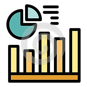 Statistical chart showing pie chart and bar graph icon