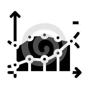 Statistical data analysis glyph icon vector illustration