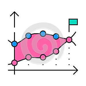 statistical data analysis icon color illustration