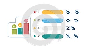 Statistical Data Infographic Charts Vector Elements, vector design Generative AI