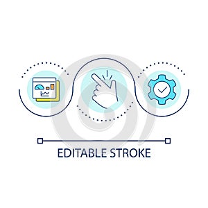 Statistical data optimization loop concept icon
