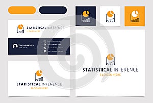 Statistical inference logo design with editable slogan. Branding book and business card template.