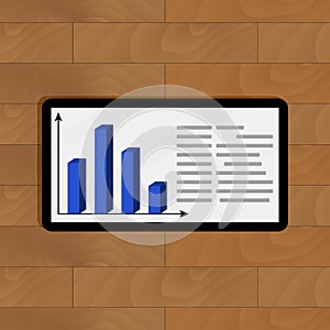 Statistical infochart on tablet