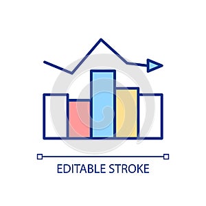 Statistical monitoring RGB color icon