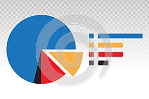 Statistical pie chart / piechart vector flat icon on a transparent background
