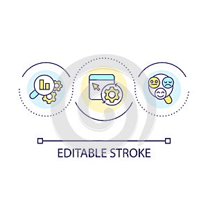 Statistical research loop concept icon