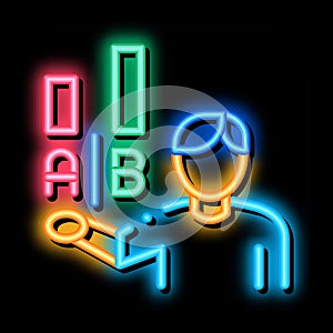 Statistician Assistant Man neon glow icon illustration