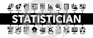 Statistician Assistant Minimal Infographic Banner Vector