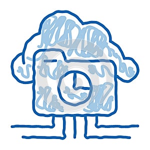 Statistician Cloud Storage doodle icon hand drawn illustration