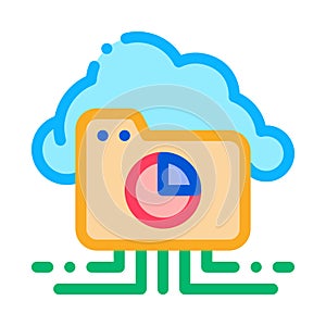 Statistician Cloud Storage Icon Thin Line Vector