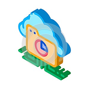 Statistician Cloud Storage isometric icon vector illustration