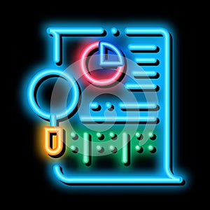 Statistician File Research neon glow icon illustration