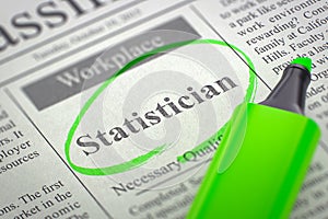 Statistician Hiring Now. 3D.