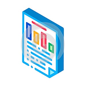 Statistician Report Document isometric icon vector illustration