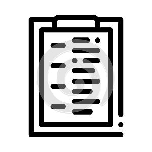 Statistician Report Tablet Icon Thin Line Vector