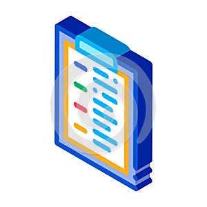 Statistician Report Tablet isometric icon vector illustration