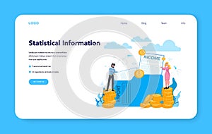 Statistician and statistic web banner or landing page. Specialist