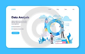 Statistician and statistic web banner or landing page. Specialist