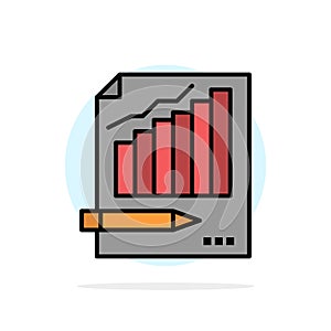 Statistics, Analysis, Analytics, Business, Chart, Graph, Market Abstract Circle Background Flat color Icon