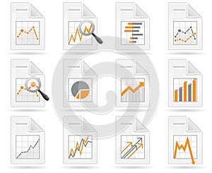 Statistics and analytics file icons