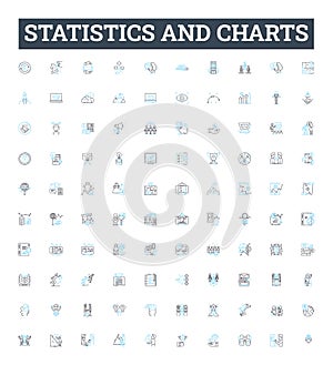 Statistics and charts vector line icons set. Statistics, Charts, Graphs, Plots, Histograms, Tables, Frequency