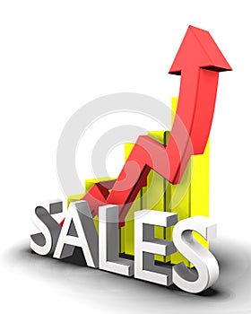 Statistics graphic with sales word