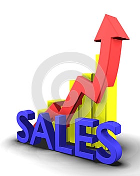 Statistics graphic with sales word