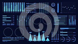 Statistics graphs and diagrams data, Business financial intro motion background