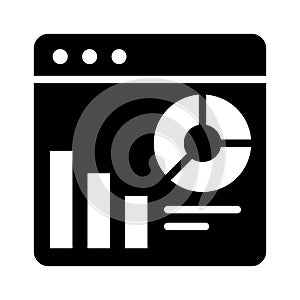 Statistics icon Glyph isolated Graphic line illustration. Style in EPS 10 business concept.