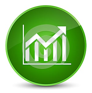 Statistics icon elegant green round button