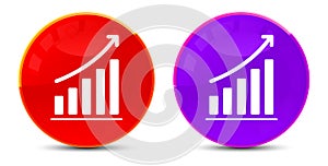Statistics icon glossy round buttons illustration