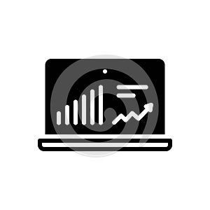 Black solid icon for Statistics, marketing and graph