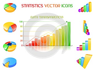 Statistics icons set