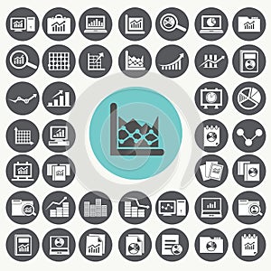 Statistics icons set.