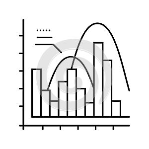 statistics math science education line icon vector illustration