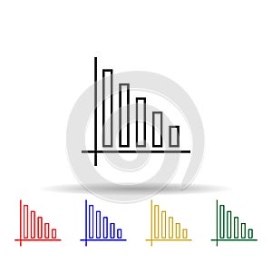 Statistics multi color icon. Simple thin line, outline vector of online and web icons for ui and ux, website or mobile application