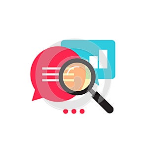 Statistics research icon vector, flat style analysis data with growth graph