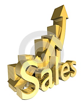 Statistics sales graphic in gold