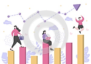 Statistics Startup Flat Illustration of business Development process, Innovation product, and creative idea