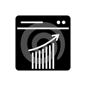 Black solid icon for Statistics, seo, and report