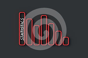 Statistics word and green decrease graph