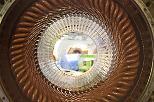 Stator of a big electric motor photo