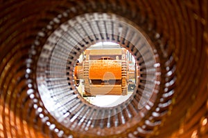 Stator of a big electric motor photo