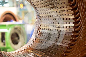 Stator of a big electric motor photo