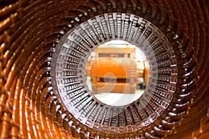 Stator of a big electric motor photo