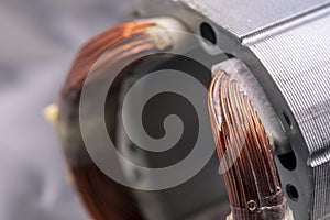 Stator of an electric motor close up