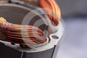 Stator of an electric motor close up