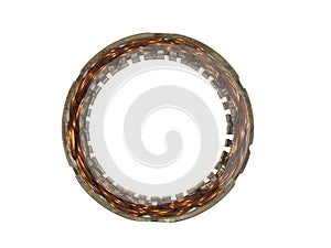 Stator of the electric motor, isolated on white background photo