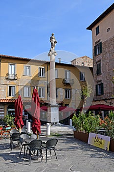 Statua of Abbondanza, Piazza Cairoli also called âPiazza della Berlina, Pisa, Tuscany, Italy photo