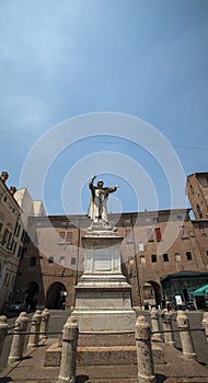 The Statua Di Girolamo Savonarola in the city of Ferrara in Italy Europe